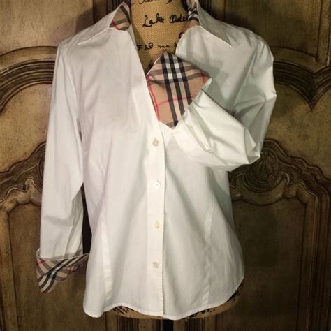 white shirt with burberry collar|authentic Burberry shirt.